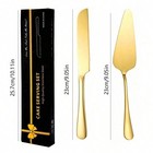 2pcs Stainless Steel Cake Knife Shovel Set Wedding Party Server Bread Knife Pizz