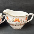 Royal Worcester Chamberlain  orange  Cream And Sugar Bowl Set  2