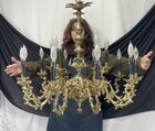 Restored Antique Vtg Bronze Rococo Chandelier Victorian Ornate Art Nouveau Deco