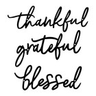 Thankful Grateful Blessed Letter Sign Metal Wall Decor  3 Piece Letters Black