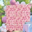 Artificial Silk Rose Flowers 3d Backdrop Wall For Wedding Party Decoration