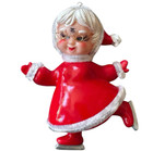 Vintage Skating Mrs  Claus Christmas Ornament Made In Japan Mcm Celluloid