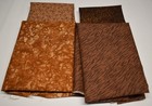 27 Piece Cotton Fabric Lot Brown Tan Gold Floral Blender Check  5 4 Yards Total