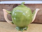 Vintage Lefton Green Pixie Elf Teapot 3973