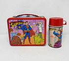 1967 Superman Metal Lunchbox   Original Metal Thermos - Very Rare Vintage