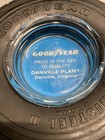 Vintage Goodyear Unisteel Ii Tire Glass Ashtray Danville  Virginia Plant