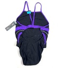 Nwt Speedo Race Ii Powerflex Size 40 14 One Piece Swimsuit Black Purple Traning