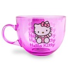 Sanrio Hello Kitty Pink Glass Mug   Holds 16 Ounces