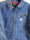 Vtg Polo Country Ralph Lauren Buffalo Check Plaid Lining Denim Jacket Sz Large