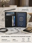 Black Leather Passport Holder Rfid Blocking Travel Wallet Credit Card Case Cover