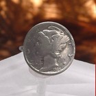 Handcrafted 1935 Mercury 90  Silver Dime Stainless Steel Coin Ring  Size 4