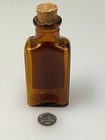 Antique Quinine Sulphate One Ounce Apothecary Bottle Amber Pharmacy Medicine