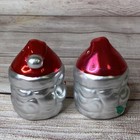 Vintage Santa Salt And Pepper Shakers Made Japan Silver Ceramic Christmas Nos