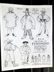 1938 Ferdinand Bull Hat Walt Disney Original Production Cel Drawing Model Sheet