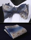 Bow Ties For Men Paisley Self Tie Bowtie Pocket Square Set Formal Tuxedo