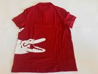 Lacoste Men s Short Sleeve Jersey Regular Fit Polo Shirt  Red  L Aligator Print
