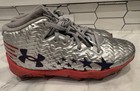 Under Armour Spotlight Hammer Jr Usa Football Cleats Youth 5y Silver Red 3028226