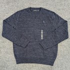Polo Ralph Lauren Sweater Men S Heather Blue Crew Neck Cotton Pullover Nwt