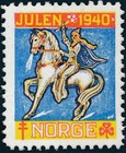 Stamp Label Norway Christmas Wwii 1940-5 Set Norwegian Charity Vignette Nsh Mnh