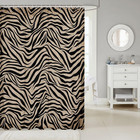 Black Brown Zebra Skin Shower Curtain Wild Animals Bathroom Shower Curtain Set F