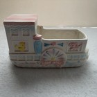 Napcoware Planter Steamboat Ceramic Baby Nursery Pastel Baby Decor Flaws Vintage