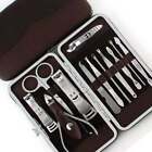 12pcs Pedicure   Manicure Set Nail Clippers Cleaner Cuticle Grooming Kit Case