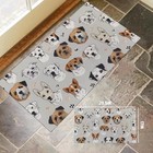 Cute Dog Faces Indoor Door Mat     Stylish 17x29 5in Non-woven Fabric Floor 