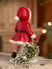Bethany Lowe Winter Christmas  santa Girl Pulling Tree   Figurine  Td4172  Nwt