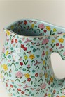 Anthropologie The Mud Fairy Blooming Hearts Stoneware Pitcher