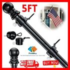 5 Ft Flag Pole For Kit  Tangle Free Spinning Weather Resistant Rustproof Metal