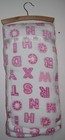Little Celebrity Warm Plush White Pink Alphabet Reverse Solid Pink Baby Blanket