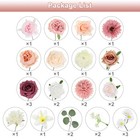Artificial Flowers Combo Silk Mix Fake Flowers With Stems Faux Flower Set Pink