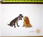 Lady And The Tramp Signed Dogs Walt Disney Animation Drawing Cel Sericel