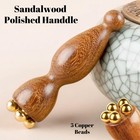 Kintegood Mini Ice Roller  Sandalwood Facial Massage Tool Mini  Wood Color