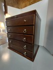 Vintage Large Unmarked Wooden Silverware Chest 4 Compartments Green Felt
