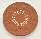 Toti Gaughan Orange Casino Dealers School Chip Las Vegas Nv Diecar Mold 1970s