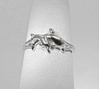 11 5mm Rhodium Plated 925 Silver Hawaiian Mother   Baby Calf Dolphins Toe Ring