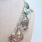 Sterling Silver 925 Native American Southwestern Multi Charm Necklace 22  Length