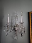 Pair Of Antique Preciosa Crystal Wall Scones