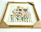 New Bp Home Textile Embroidery Woven Wall Art Wildflowers Glasses Framed 16   x19   