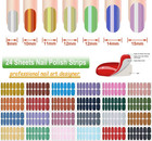 24 Sheets Glitter Nail Polish Stickers Full Nail Wraps For Women Self Adhesive N