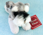 Russ Berrie Yomiko Classics Schnauzer Dog 8    Gray White Plush Stuffed Realistic