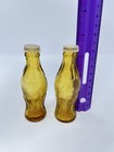 Vintage Coca Cola Amber Glass Bottle Salt   Pepper Shakers Mini Coke Bottles