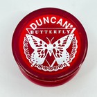 Vintage Duncan Butterfly Red Transparent Yo-yo Yoyo Top Te3