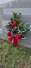 Christmas Holly Pine Cemetery Cone With Cardinal Bird And Bow 