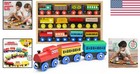 Deluxe 12-piece Wooden Train Set     Creative Play With 3 Engines   Gift Box
