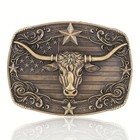 American Flag Bull Western Cowboy Cowgirl Belt Buckle -us Stock