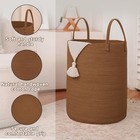 60l Large Woven Cotton Rope Laundry Basket Tall Hamper