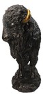 Large North American Open Grassland Plains Bison Buffalo On Rock Base Statue