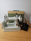 Singer Featherweight 221k White Sewing Machine With Case And Accessories